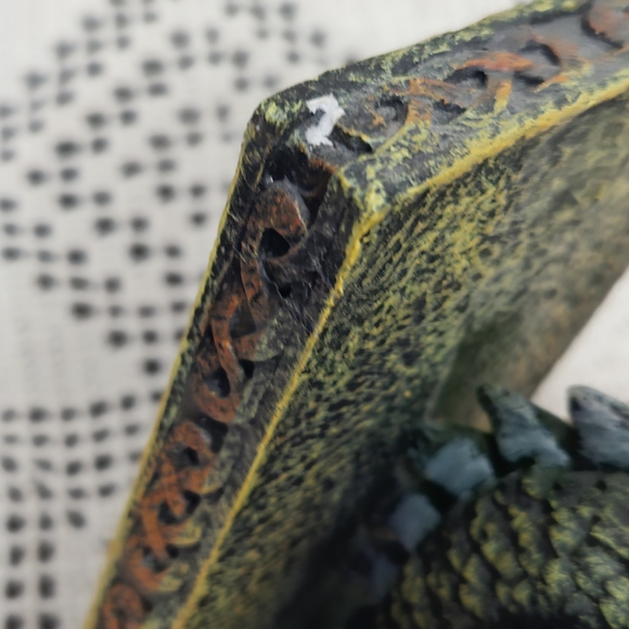 Fierce Dragon Head Bookends Ornate Medieval Fantasy Decor Heavy Resin Gothic Set - Picture 9 of 13